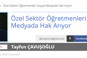 Özel Sektör Öğretmenleri Sosyal Medyada Hak Arıyor - Tayfun ÇAVUŞOĞLU