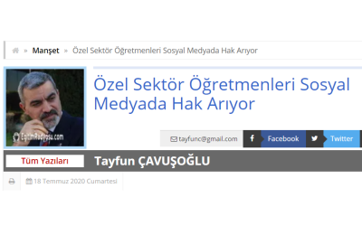 Özel Sektör Öğretmenleri Sosyal Medyada Hak Arıyor - Tayfun ÇAVUŞOĞLU