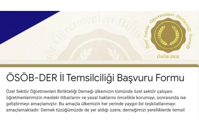 ÖSÖB-DER İl Temsilciliği Başvuru Formu