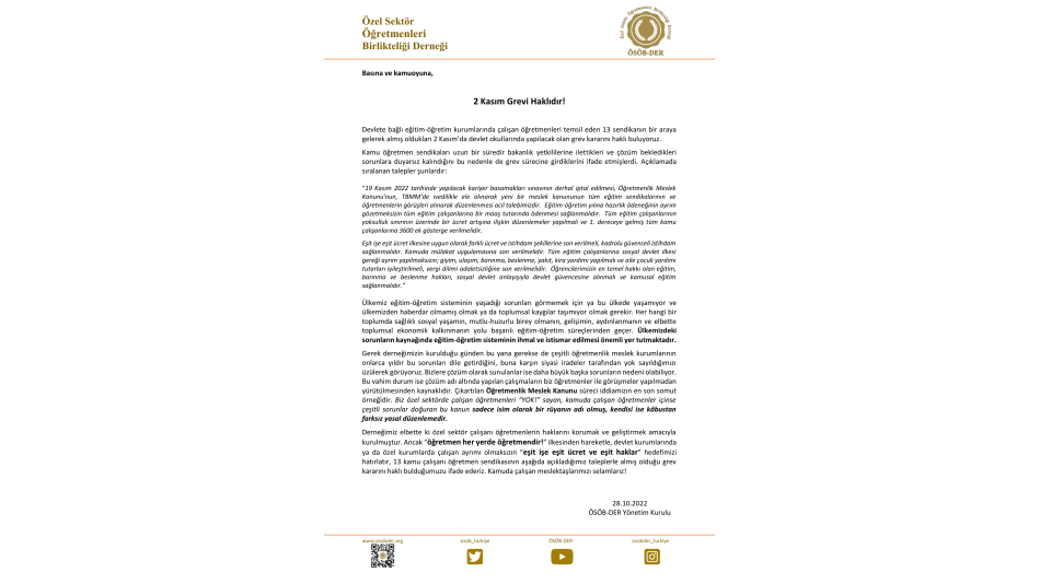 2 Kasım Grevi Haklıdır!