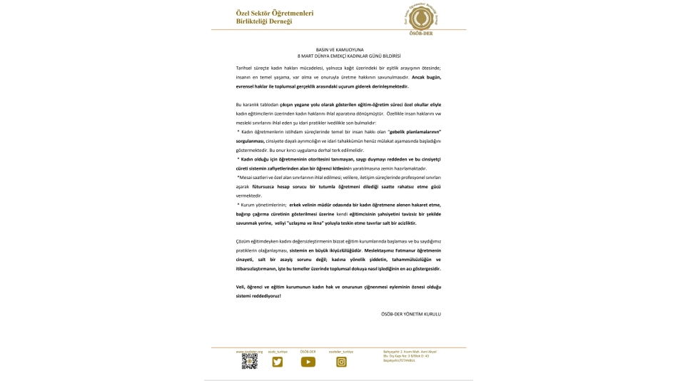 Basına ve Kamuoyuna